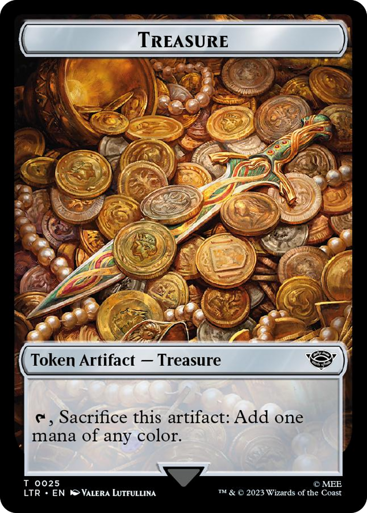 Treasure // Food (0023) Double-Sided Token (Surge Foil) [The Lord of the Rings: Tales of Middle-Earth Tokens] | Exor Games Truro