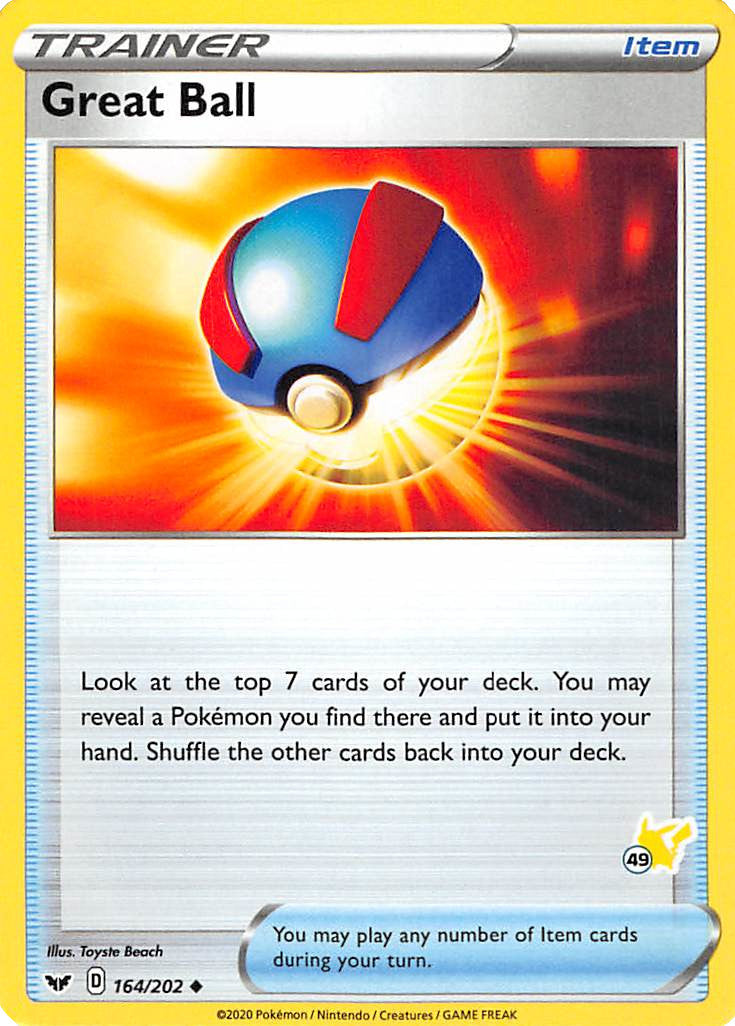 Great Ball (164/202) (Pikachu Stamp #49) [Battle Academy 2022] | Exor Games Truro