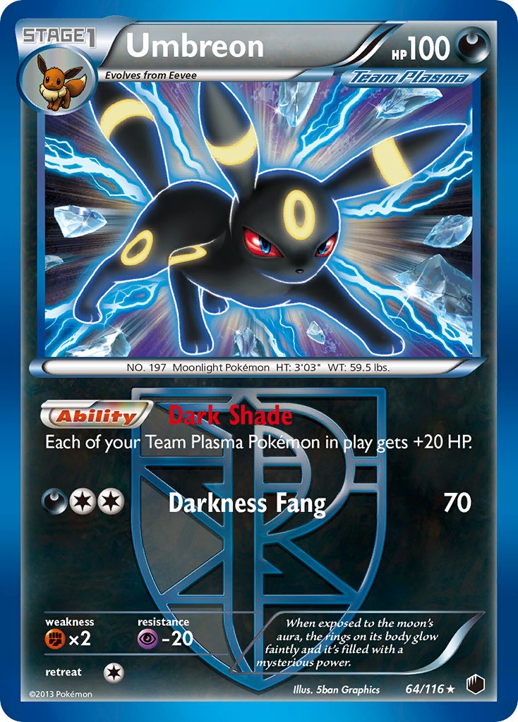 Umbreon (64/116) (Moltres Legendary Battle Deck) (Theme Deck Exclusive) [Black & White: Plasma Freeze] | Exor Games Truro