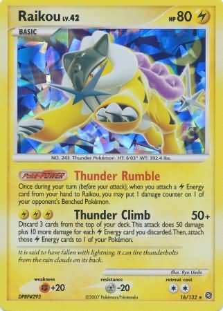 Raikou (16/132) (Cracked Ice Holo) [Diamond & Pearl: Secret Wonders] | Exor Games Truro