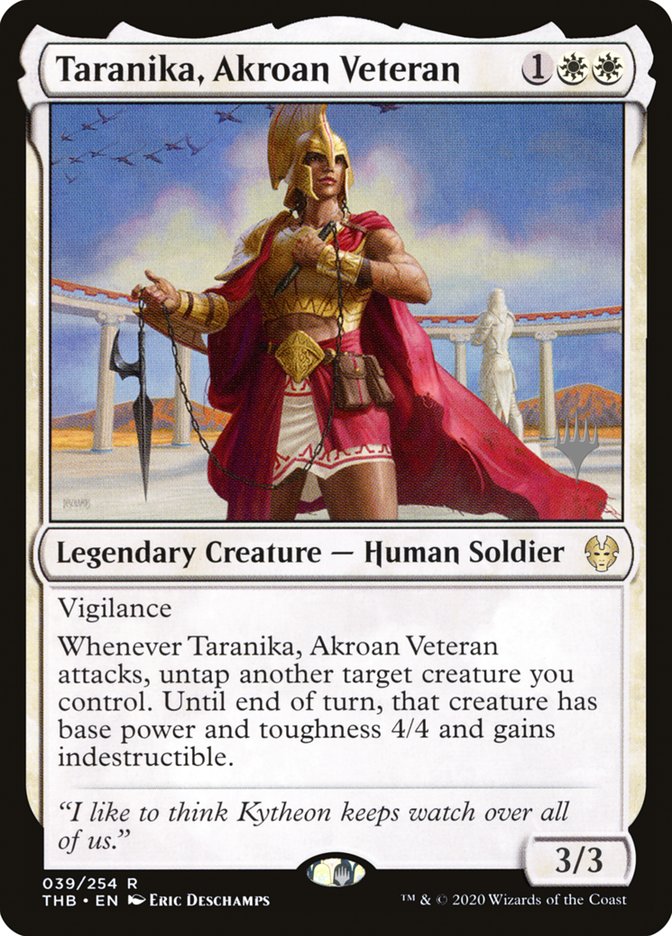 Taranika, Akroan Veteran (Promo Pack) [Theros Beyond Death Promos] | Exor Games Truro