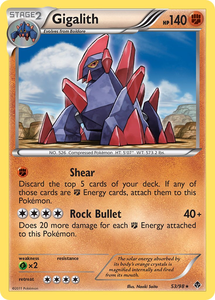 Gigalith (53/98) (Cracked Ice Holo) (Blister Exclusive) [Black & White: Emerging Powers] | Exor Games Truro
