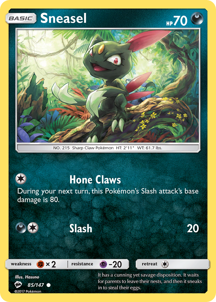 Sneasel (85/147) [Sun & Moon: Burning Shadows] | Exor Games Truro