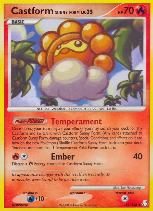 Castform Sunny Form (51/146) [Diamond & Pearl: Legends Awakened] | Exor Games Truro