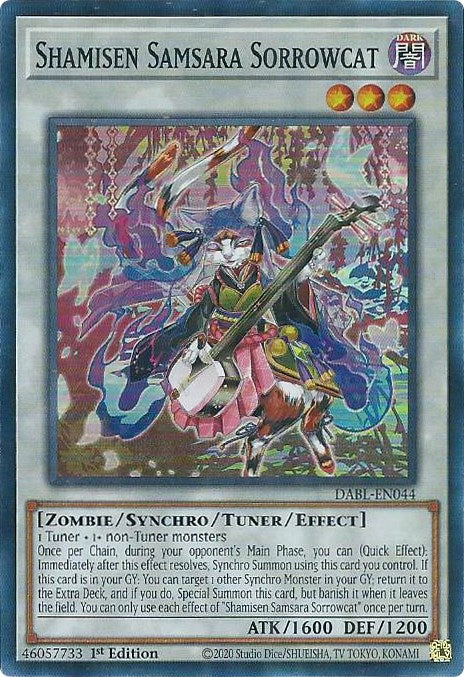 Shamisen Samsara Sorrowcat [DABL-EN044] Super Rare | Exor Games Truro