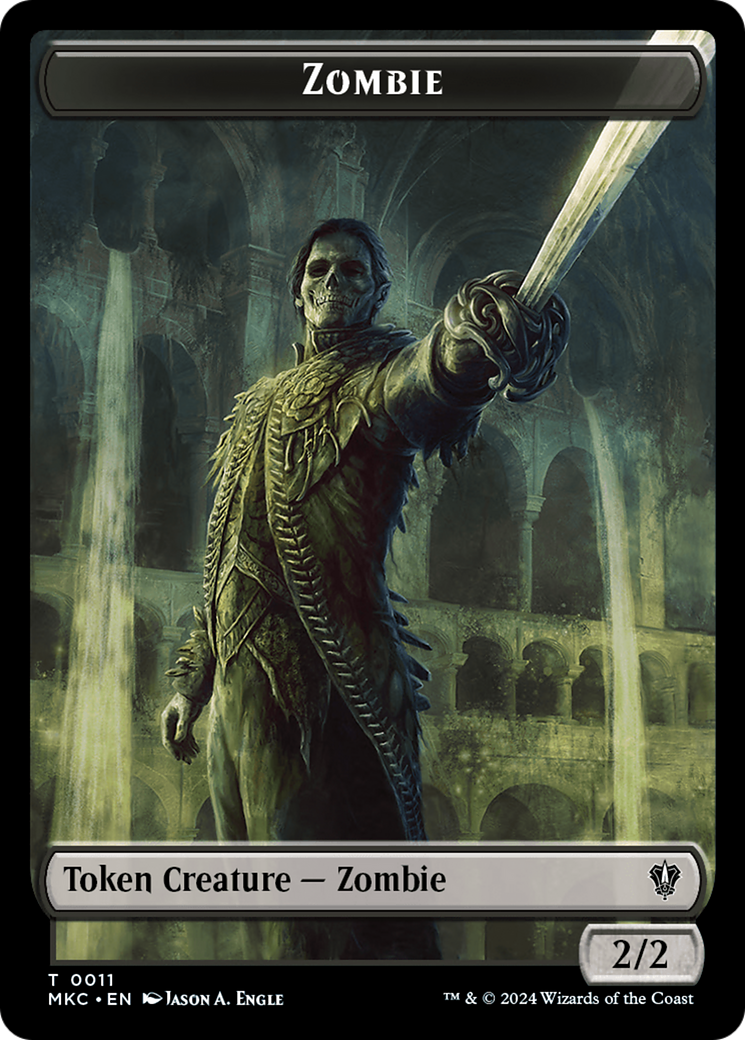 Vizier of Many Faces // Zombie Double-Sided Token [Murders at Karlov Manor Commander Tokens] | Exor Games Truro