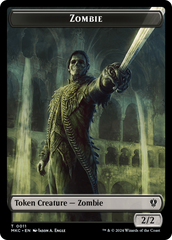 Copy // Zombie Double-Sided Token [Murders at Karlov Manor Commander Tokens] | Exor Games Truro