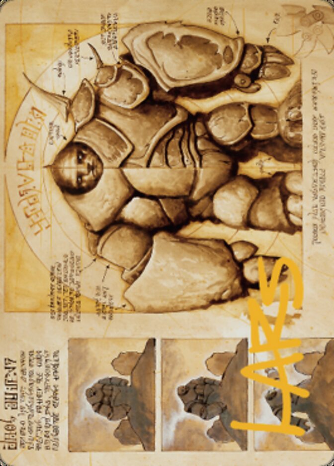 Precursor Golem Art Card (Gold-Stamped Signature) [The Brothers' War Art Series] | Exor Games Truro