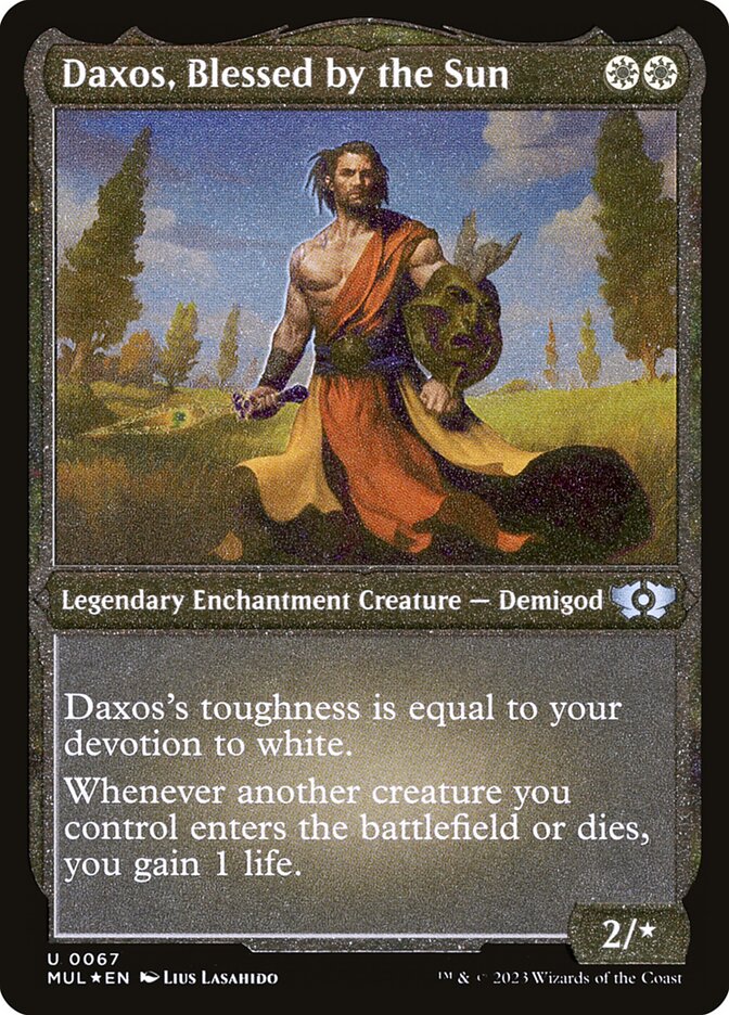 Daxos, Blessed by the Sun (Foil Etched) [Multiverse Legends] | Exor Games Truro