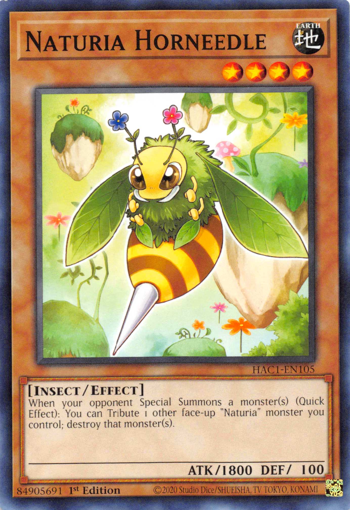 Naturia Horneedle [HAC1-EN105] Common | Exor Games Truro