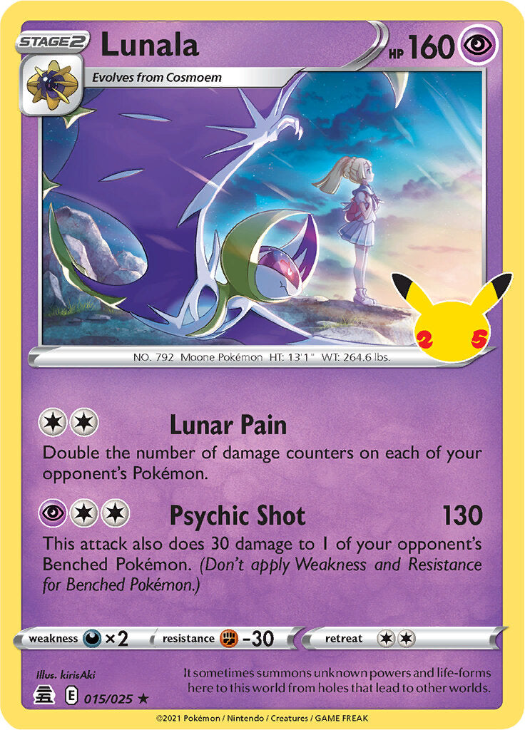 Lunala (015/025) [Celebrations: 25th Anniversary] | Exor Games Truro