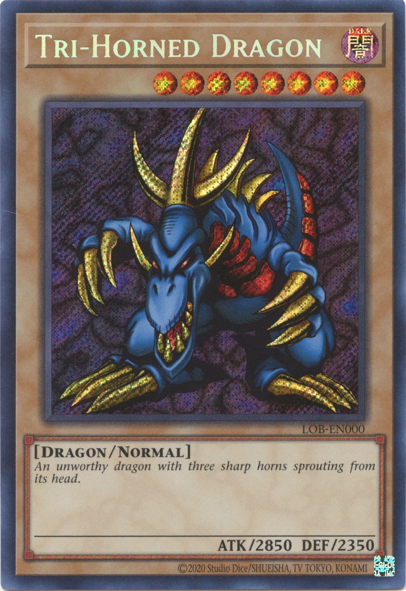 Tri-Horned Dragon (25th Anniversary) [LOB-EN000] Secret Rare | Exor Games Truro