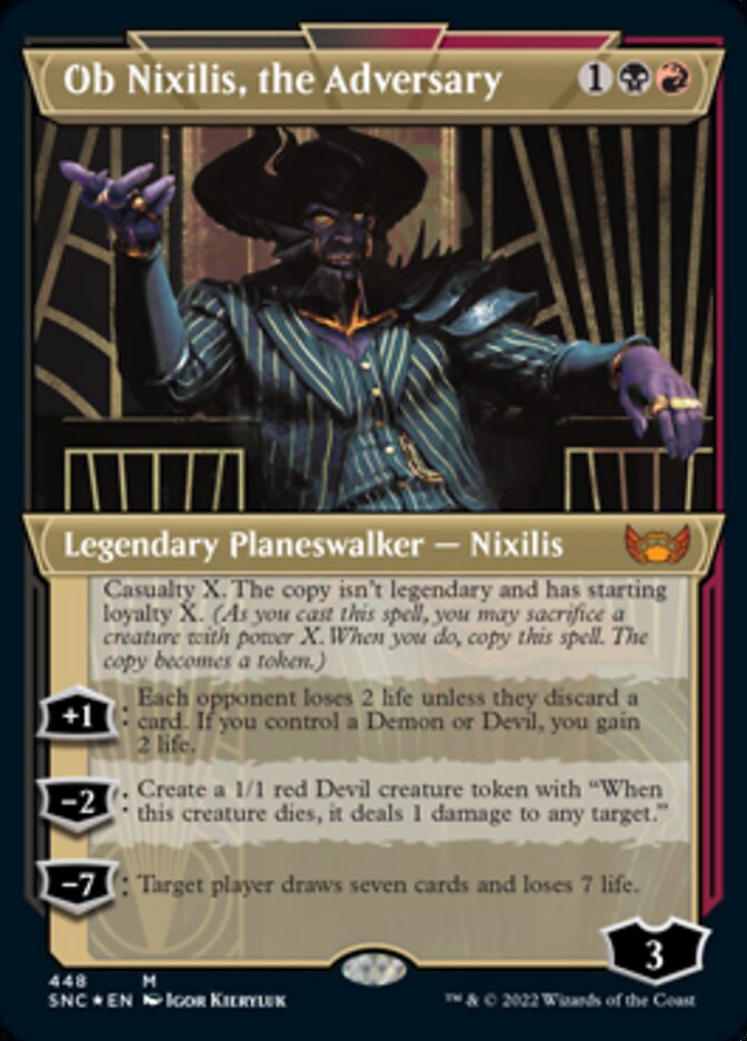 Ob Nixilis, the Adversary (Showcase Art Deco Foil Etched) [Streets of New Capenna] | Exor Games Truro