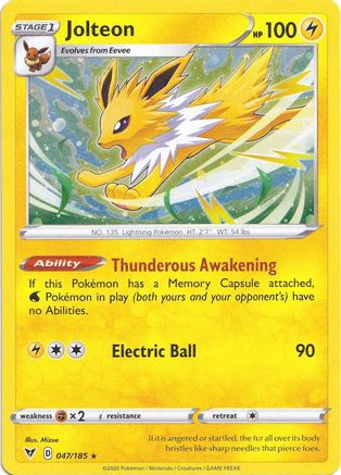 Jolteon (047/185) (Cosmos Holo) [Sword & Shield: Vivid Voltage] | Exor Games Truro