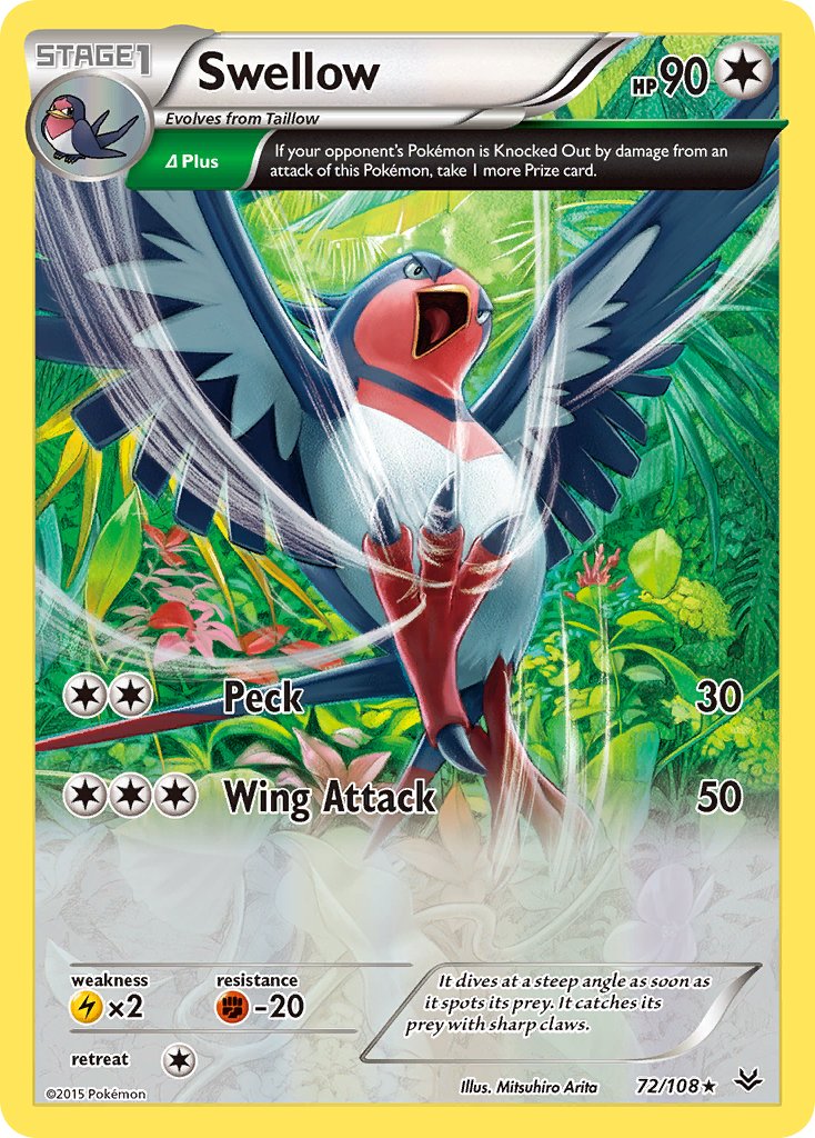 Swellow (72/108) (Theme Deck Exclusive) [XY: Roaring Skies] | Exor Games Truro