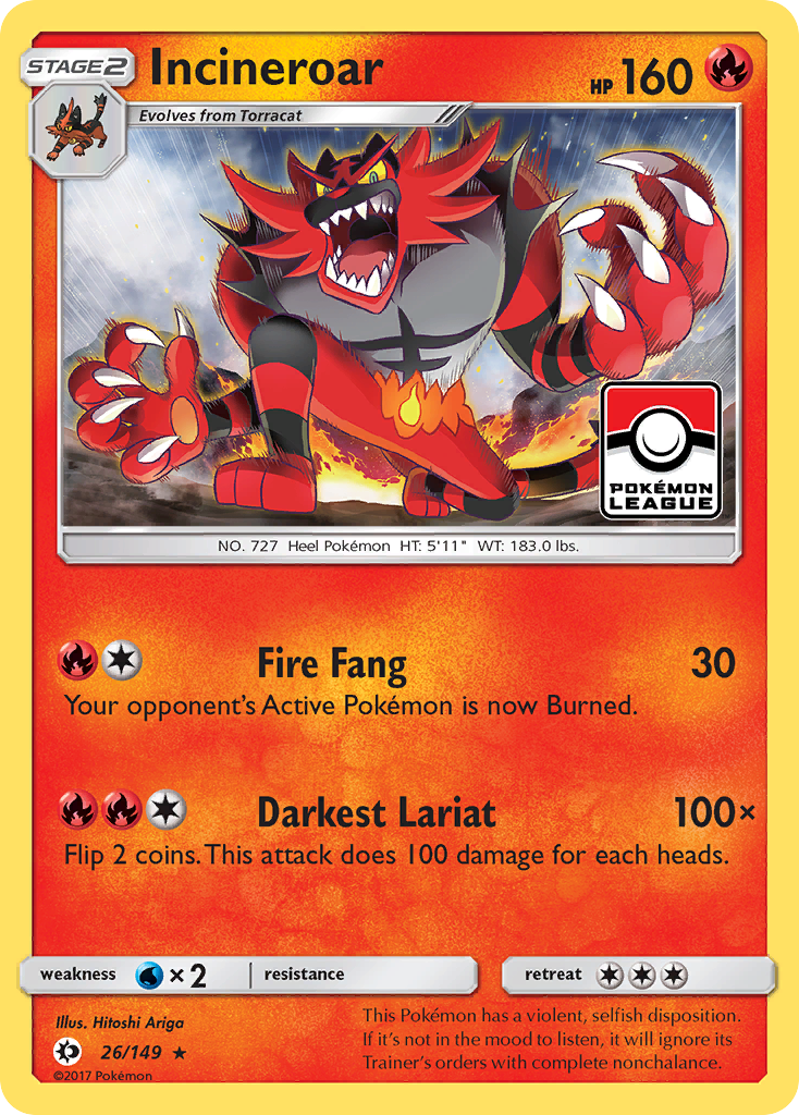 Incineroar (26/149) [Sun & Moon: Base Set] | Exor Games Truro