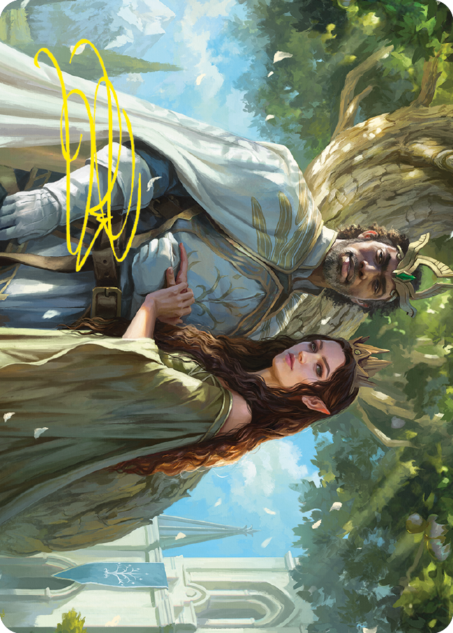 Aragorn and Arwen, Wed Art Card (Gold-Stamped Signature) [The Lord of the Rings: Tales of Middle-earth Art Series] | Exor Games Truro