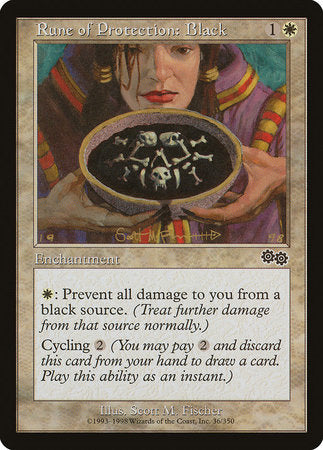 Rune of Protection: Black [Urza's Saga] | Exor Games Truro