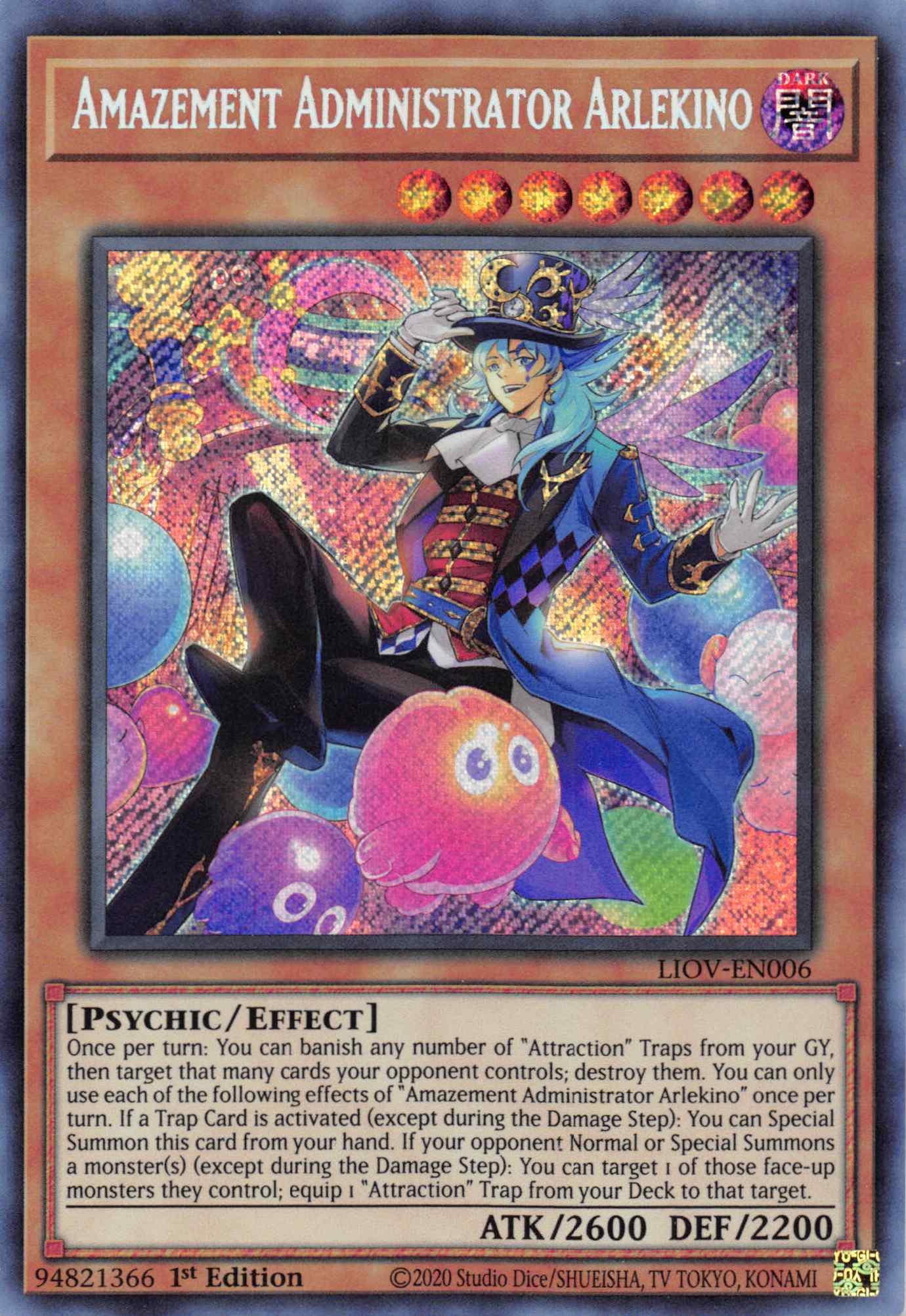 Amazement Administrator Arlekino [LIOV-EN006] Secret Rare | Exor Games Truro