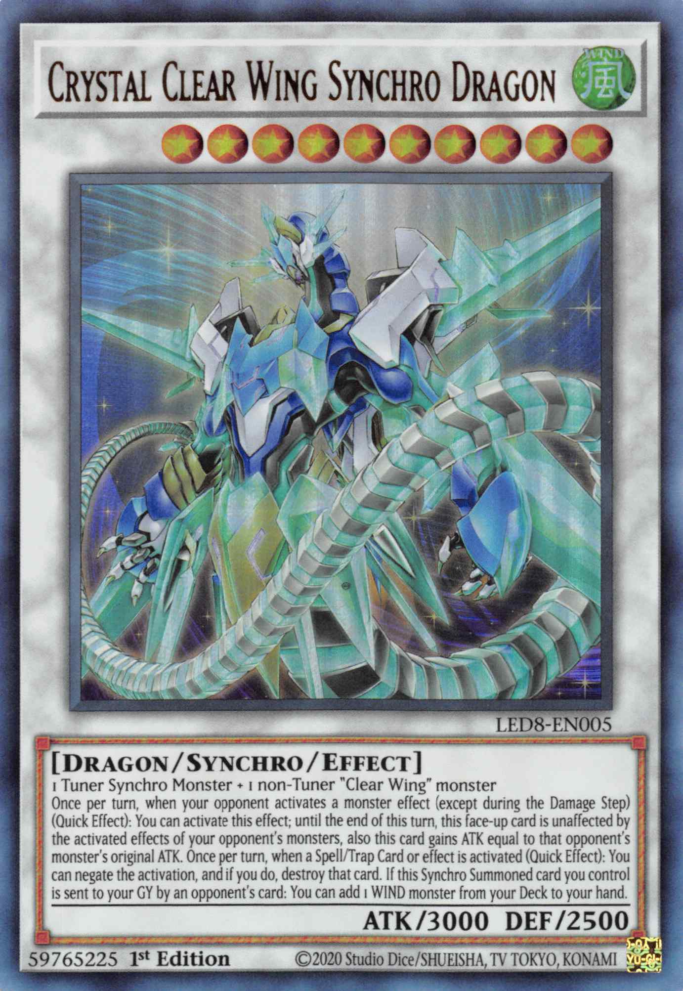 Crystal Clear Wing Synchro Dragon [LED8-EN005] Ultra Rare | Exor Games Truro