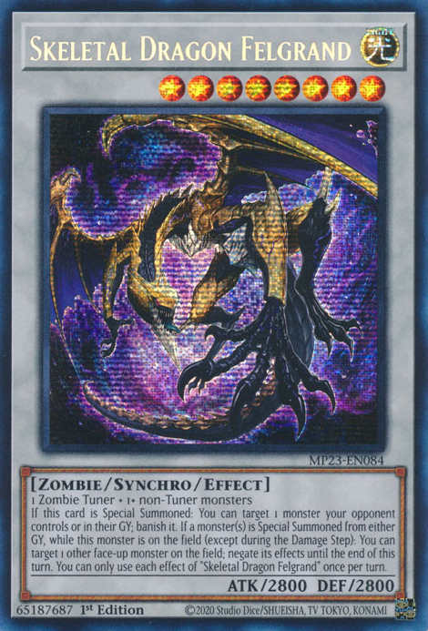 Skeletal Dragon Felgrand [MP23-EN084] Prismatic Secret Rare | Exor Games Truro