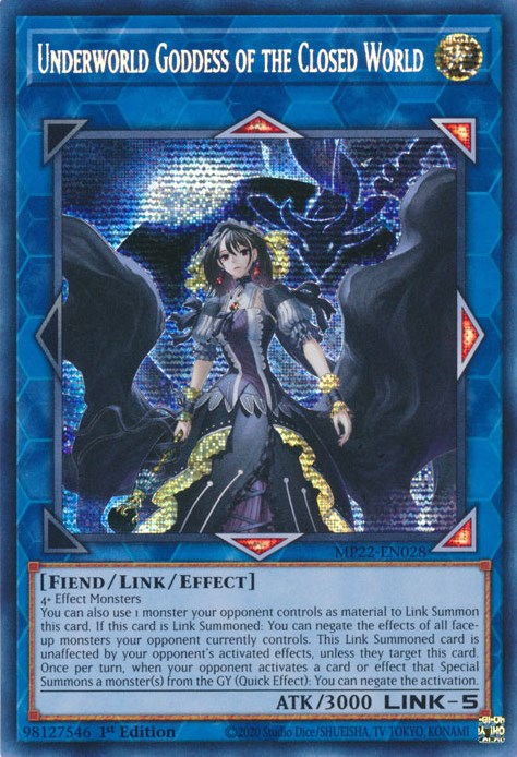 Underworld Goddess of the Closed World [MP22-EN028] Prismatic Secret Rare | Exor Games Truro