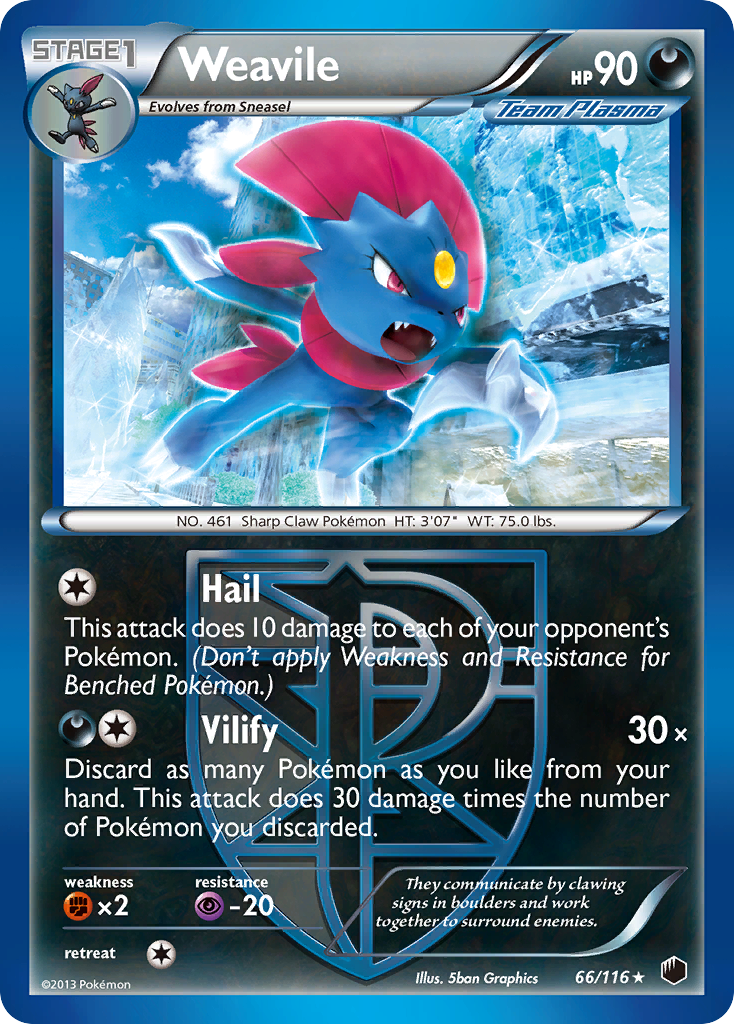 Weavile (66/116) [Black & White: Plasma Freeze] | Exor Games Truro