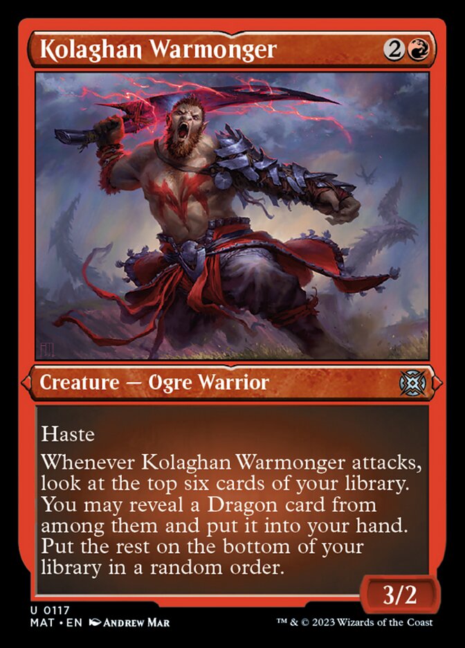 Kolaghan Warmonger (Foil Etched) [March of the Machine: The Aftermath] | Exor Games Truro
