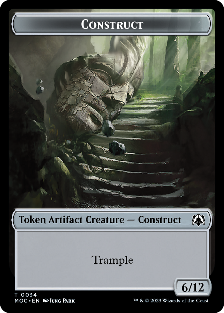 Phyrexian Golem // Construct Double-Sided Token [March of the Machine Commander Tokens] | Exor Games Truro