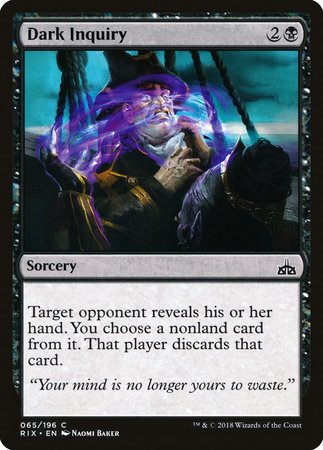Dark Inquiry [Rivals of Ixalan] | Exor Games Truro
