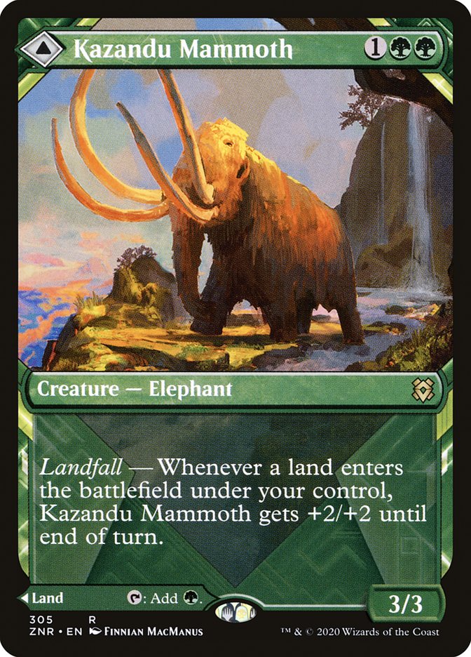 Kazandu Mammoth // Kazandu Valley (Showcase) [Zendikar Rising] | Exor Games Truro