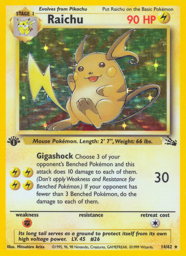 Raichu (14/62) [Fossil 1st Edition] | Exor Games Truro