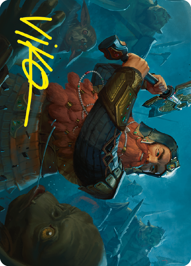 Gimli, Counter of Kills Art Card (10/81) (Gold-Stamped Signature) [The Lord of the Rings: Tales of Middle-earth Art Series] | Exor Games Truro