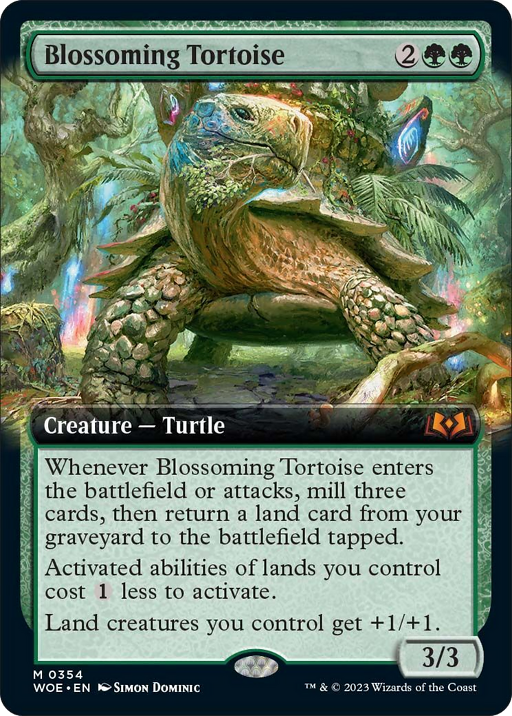 Blossoming Tortoise (Extended Art) [Wilds of Eldraine] | Exor Games Truro