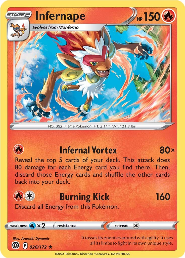 Infernape (026/172) (Theme Deck Exclusive) [Sword & Shield: Brilliant Stars] | Exor Games Truro