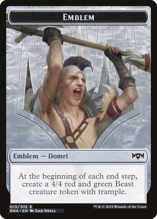 Emblem - Domri, Chaos Bringer [Ravnica Allegiance Tokens] | Exor Games Truro