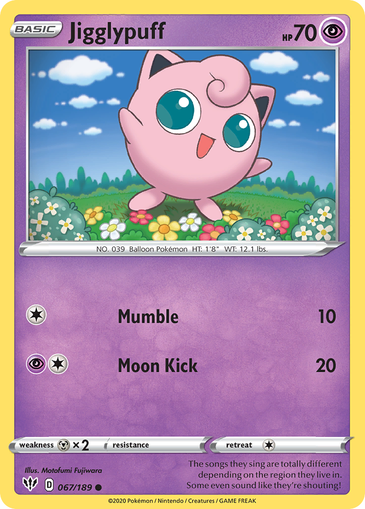 Jigglypuff (067/189) [Sword & Shield: Darkness Ablaze] | Exor Games Truro