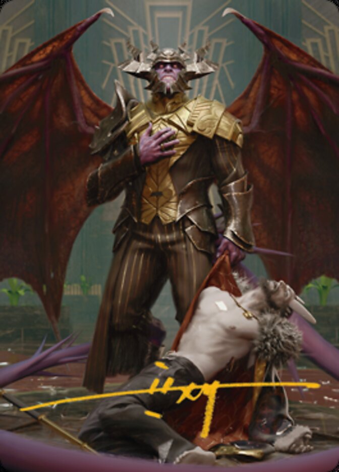 Ob Nixilis, the Adversary 1 Art Card (Gold-Stamped Signature) [Streets of New Capenna Art Series] | Exor Games Truro