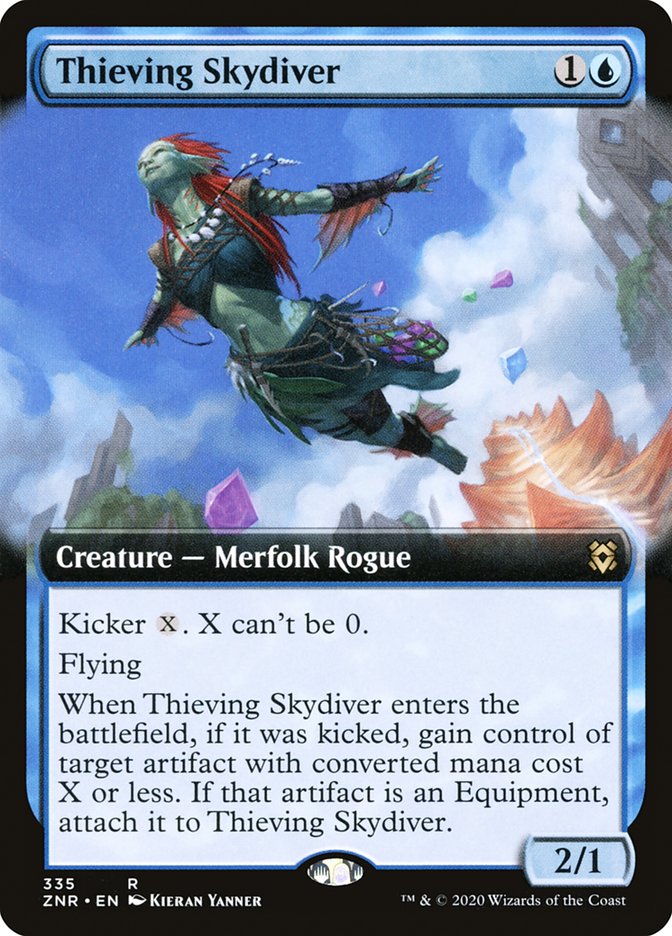Thieving Skydiver (Extended Art) [Zendikar Rising] | Exor Games Truro