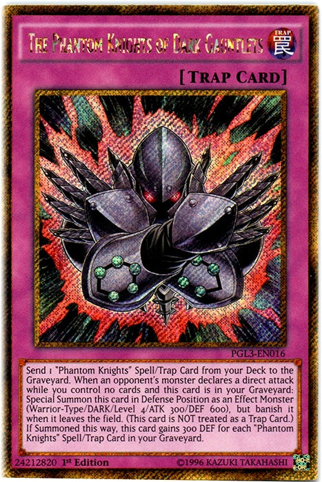 The Phantom Knights of Dark Gauntlets [PGL3-EN016] Gold Secret Rare | Exor Games Truro