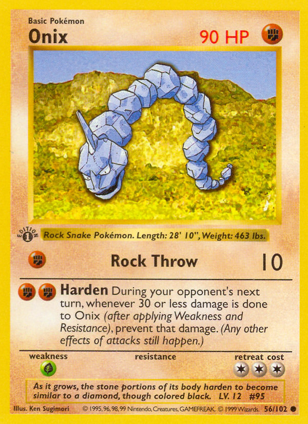 Onix (56/102) (Shadowless) [Base Set 1st Edition] | Exor Games Truro