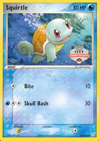 Squirtle (63/100) (City Championship Promo) [EX: Crystal Guardians] | Exor Games Truro