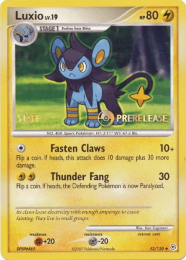 Luxio (52/130) (Prerelease Promo Staff) [Nintendo: Black Star Promos] | Exor Games Truro