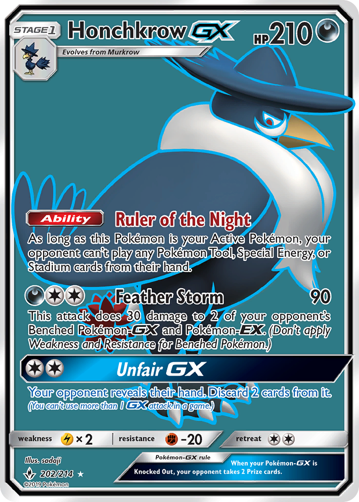 Honchkrow GX (202/214) [Sun & Moon: Unbroken Bonds] | Exor Games Truro