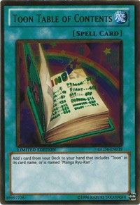 Toon Table of Contents [GLD4-EN039] Gold Rare | Exor Games Truro