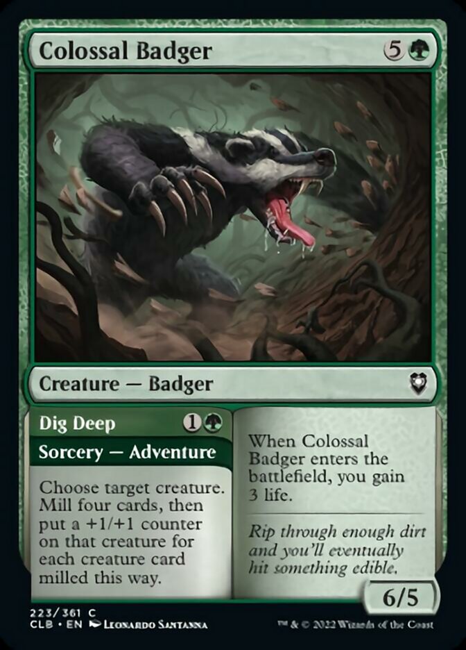 Colossal Badger // Dig Deep [Commander Legends: Battle for Baldur's Gate] | Exor Games Truro