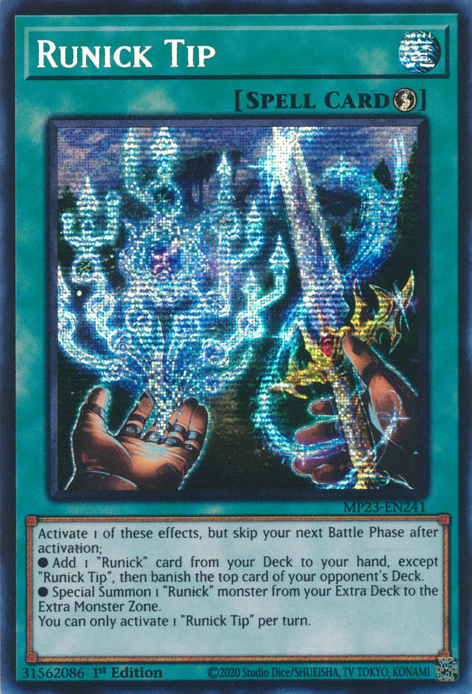 Runick Tip [MP23-EN241] Prismatic Secret Rare | Exor Games Truro