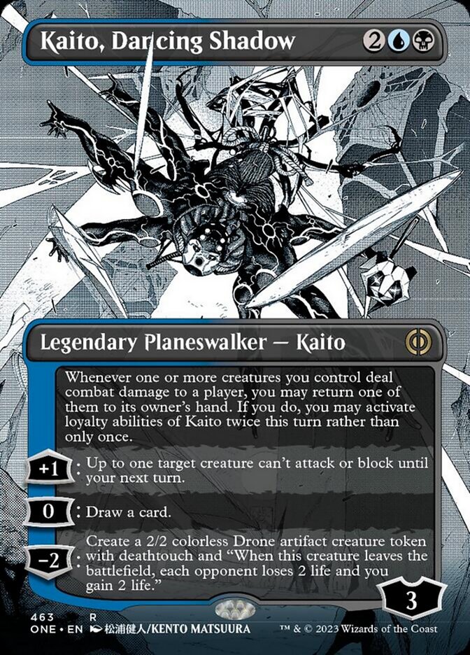 Kaito, Dancing Shadow (Borderless Manga Step-and-Compleat Foil) [Phyrexia: All Will Be One] | Exor Games Truro