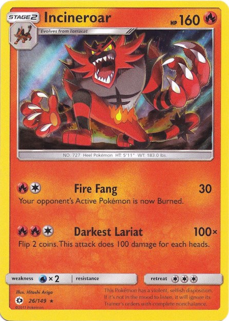 Incineroar (26/149) (Water Web Holo) [Sun & Moon: Base Set] | Exor Games Truro