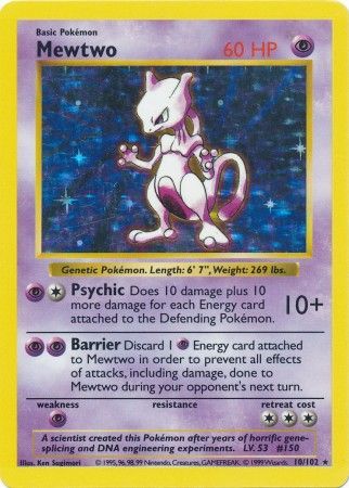 Mewtwo (10/102) [Base Set Shadowless Unlimited] | Exor Games Truro